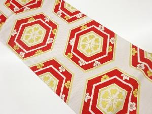 亀甲に花々模様織出し袋帯